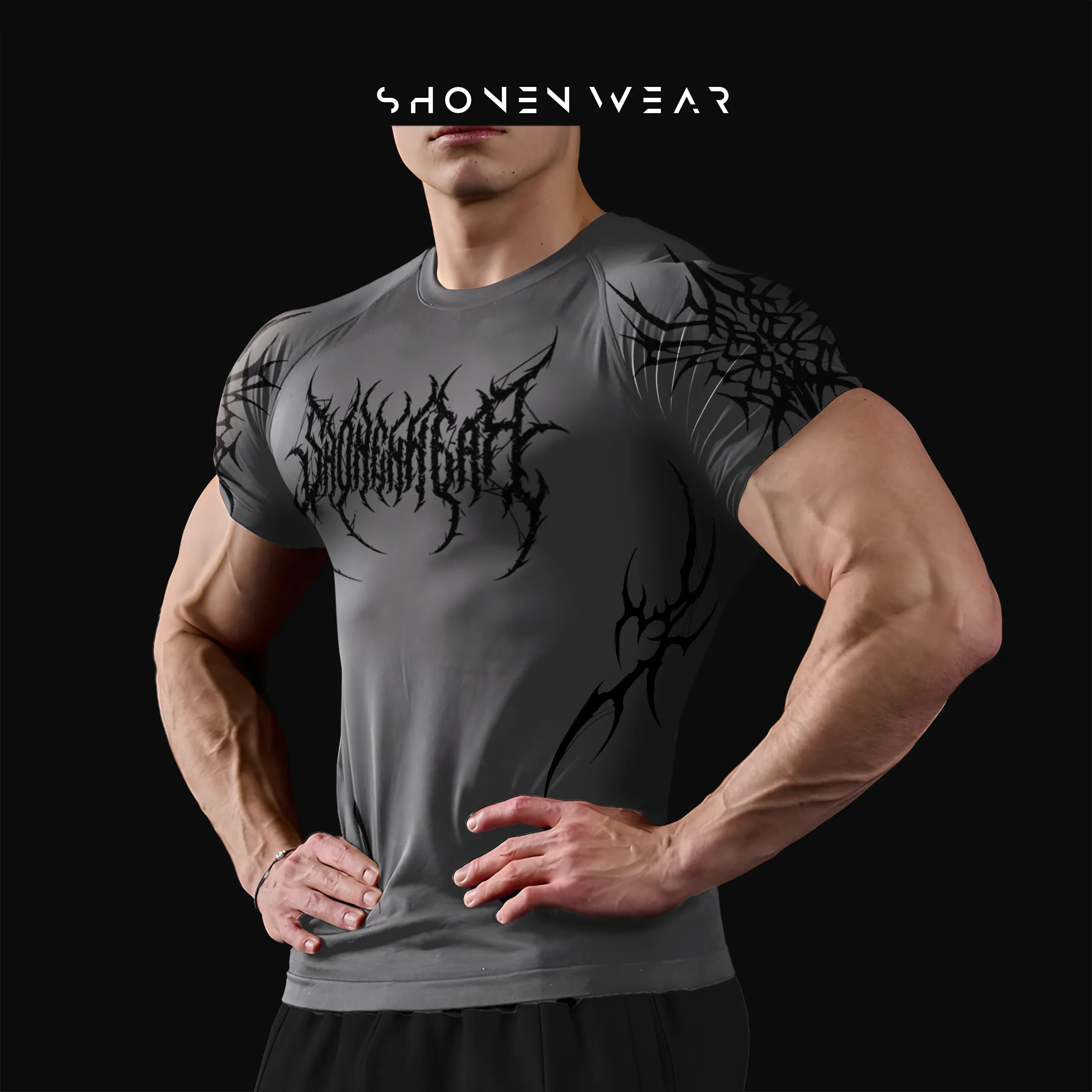 Compression shirt - Aggressive Desing / Grey Moonlight