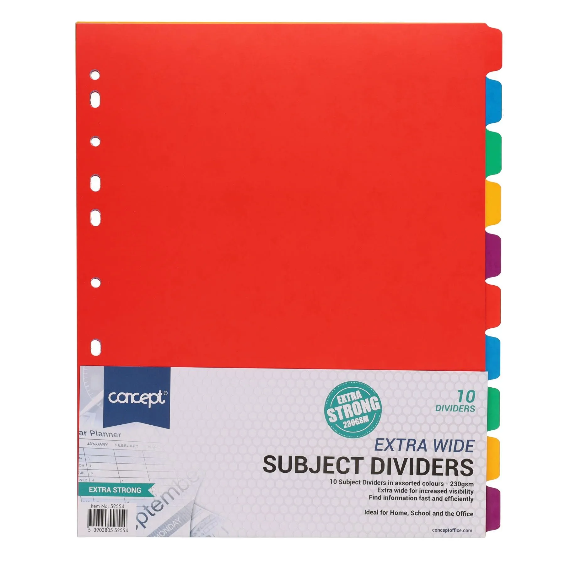 Concept - Extra Wide 230gsm Subject Dividers - 10 Part