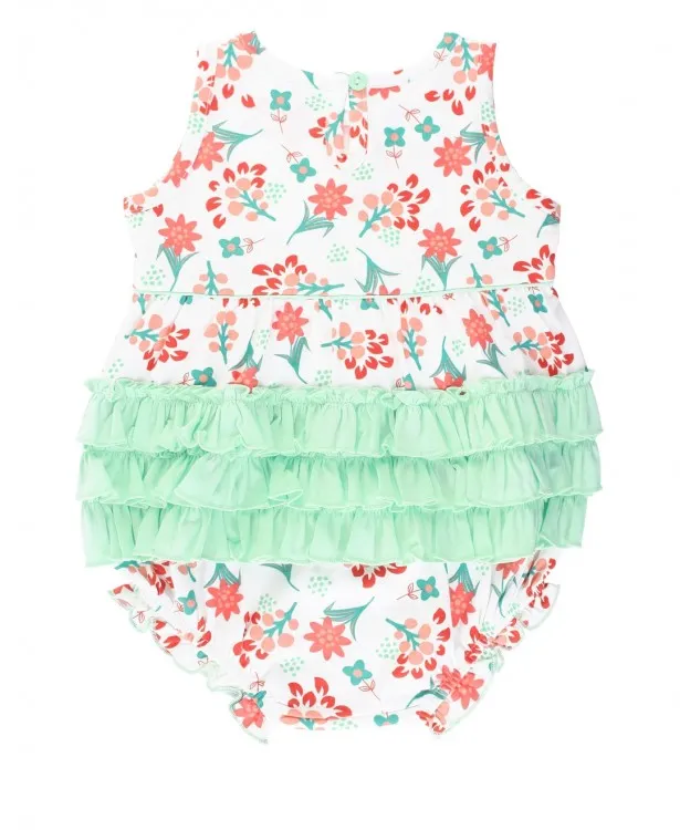 Coral Charm Bubble Romper