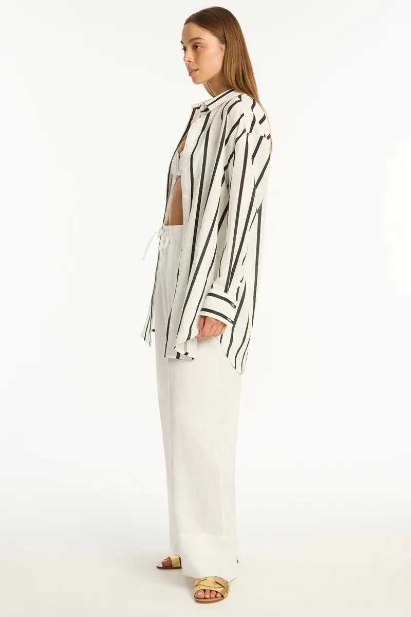 Corfu Stripe Shirt / Black