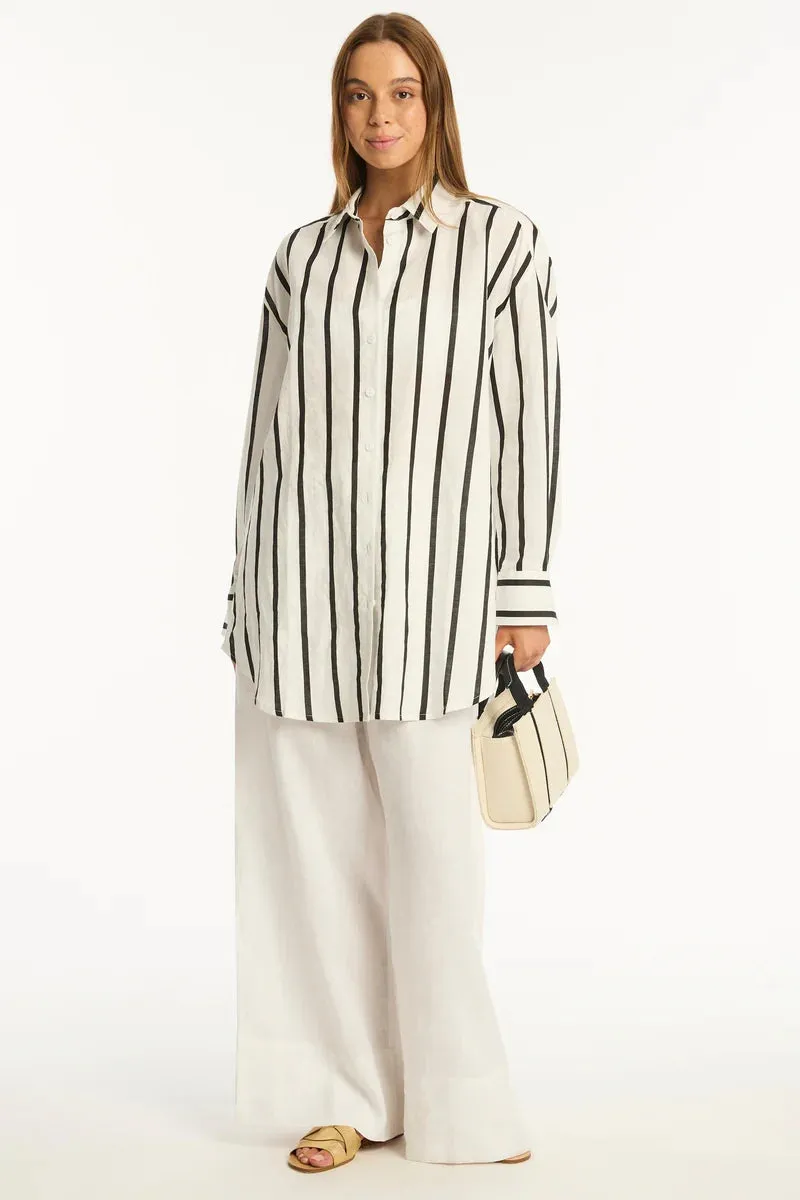 Corfu Stripe Shirt / Black