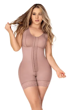 Cross Back Support Mid Length Shapewear with Bra