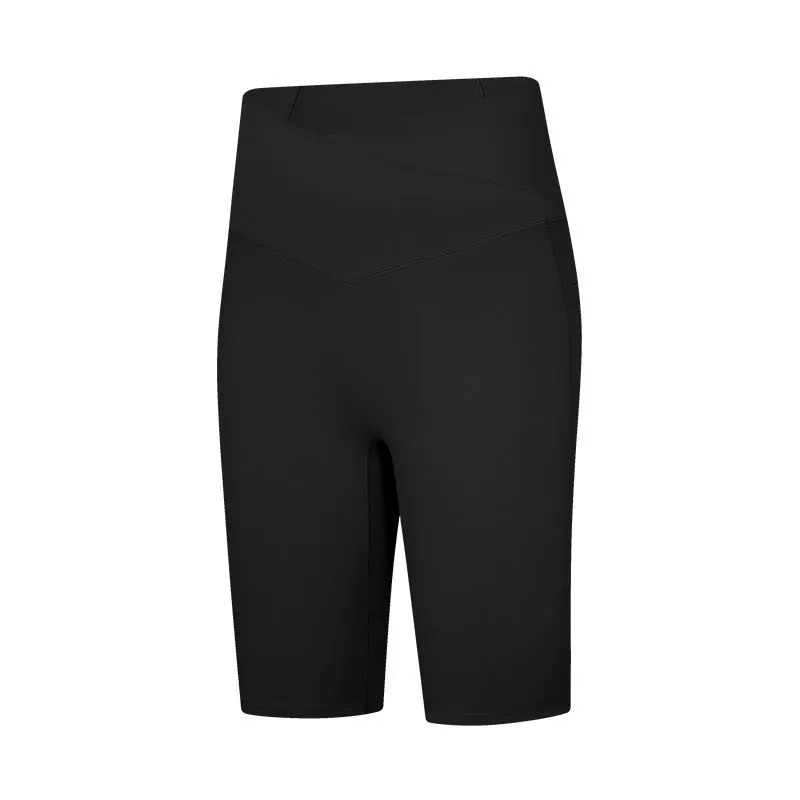 Cross Waist Side Pocket Cycling Shorts