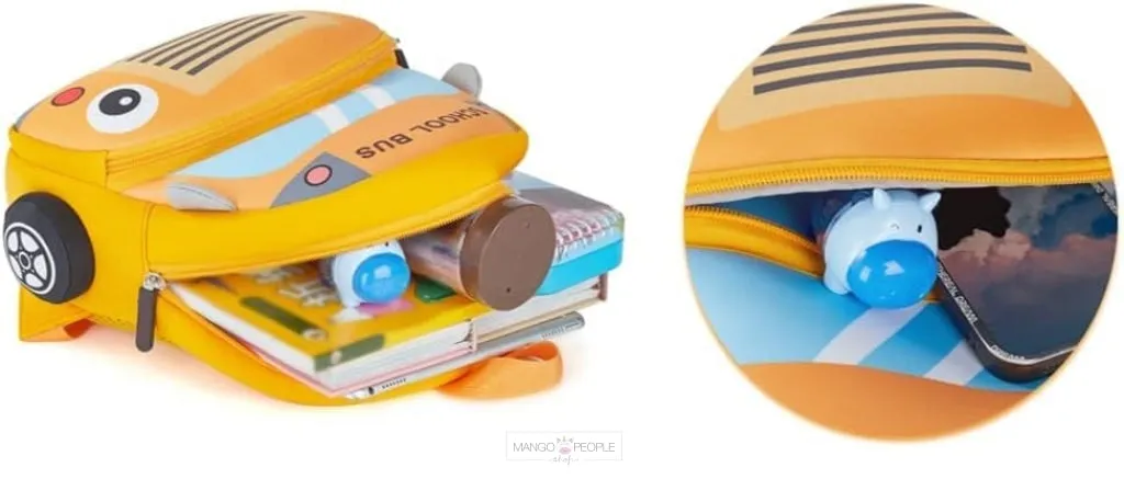 Cute Yellow Happy School Bus Soft Backpack For Kids
