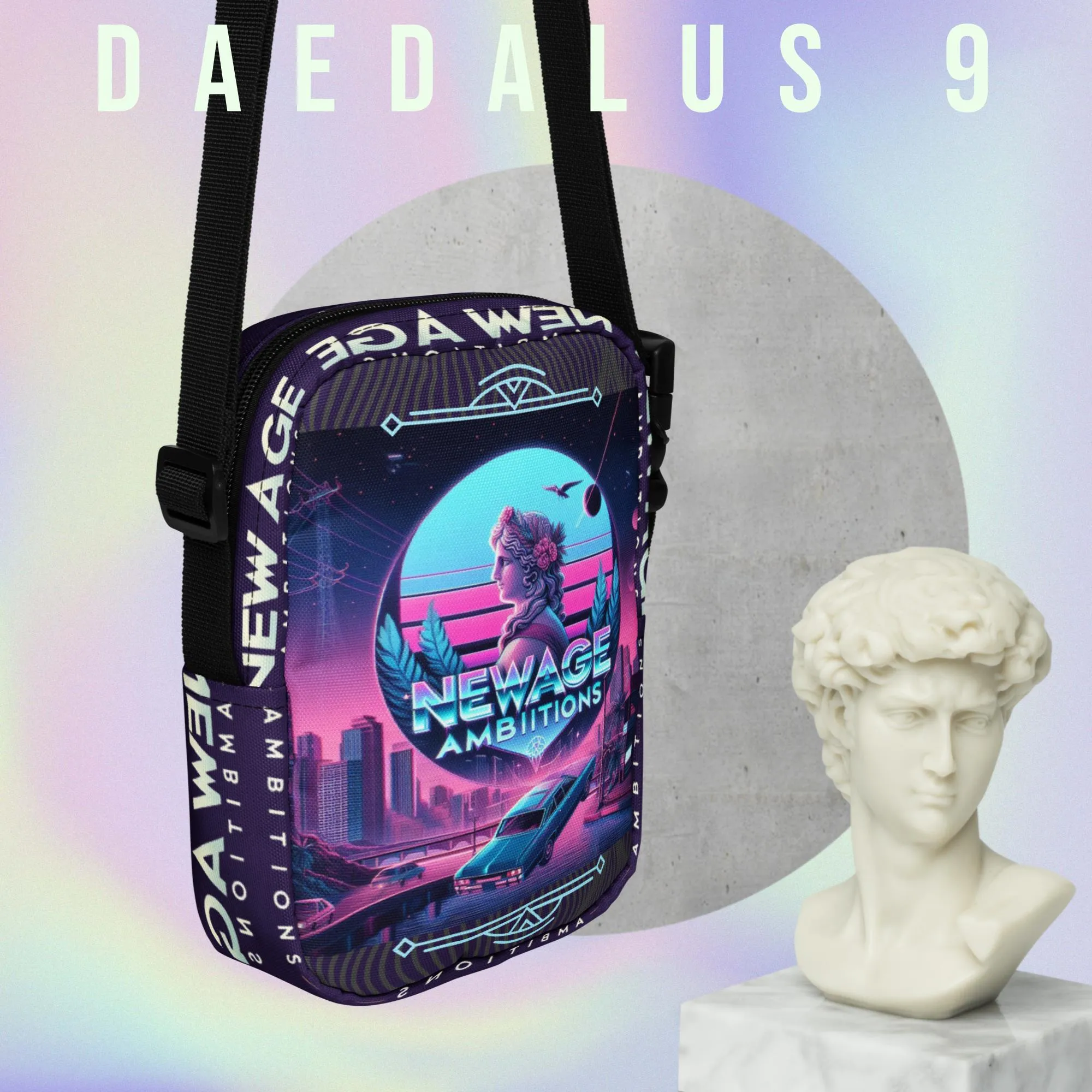 DAEDALUS 9  Vapor-wave 50’s inspired Utility crossbody bag