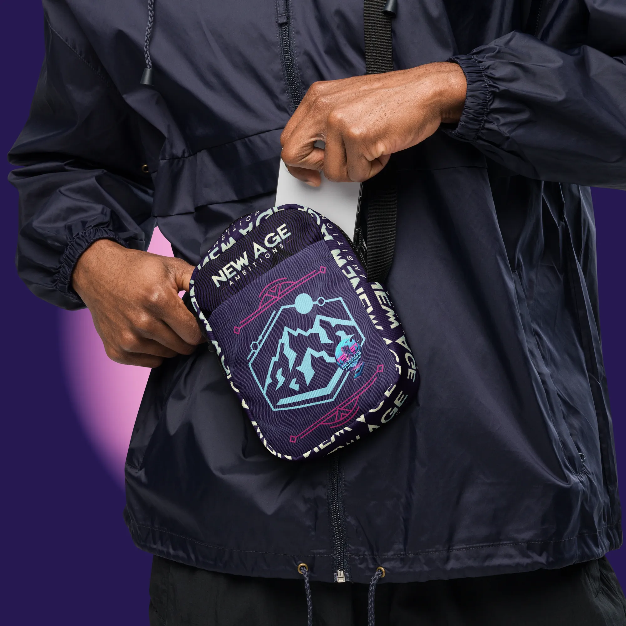 DAEDALUS 9  Vapor-wave 50’s inspired Utility crossbody bag