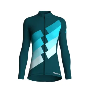 Digital Echo | Midnight Green Female Long Sleeves Jersey