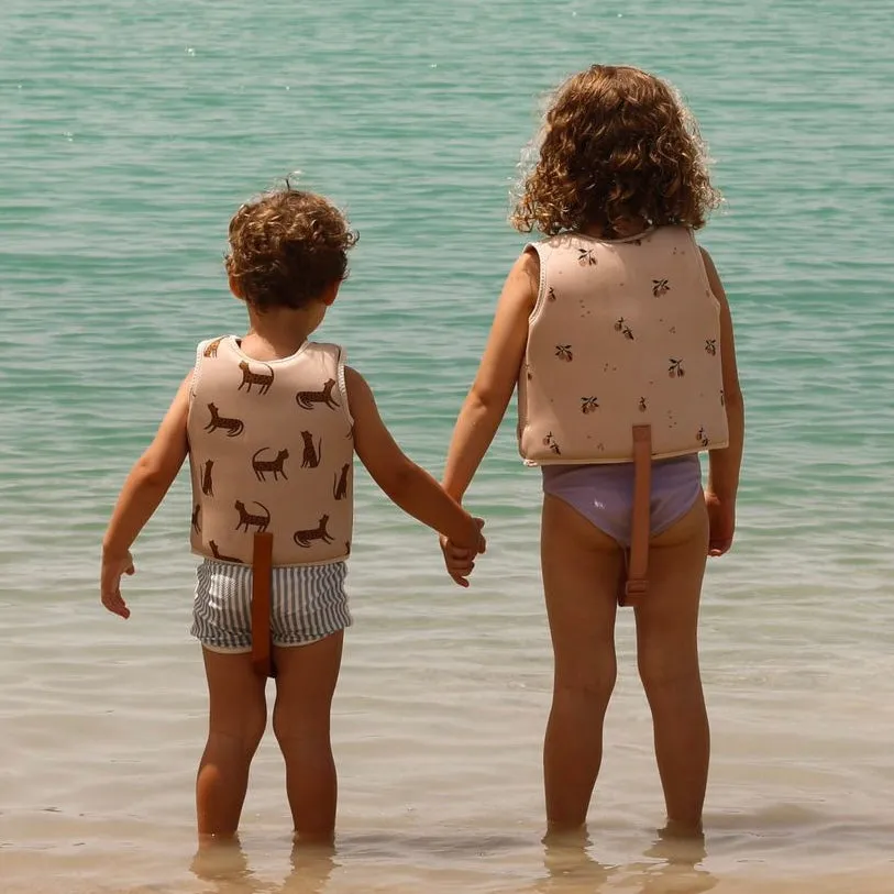 Dove Peach Print Neoprene Swim Vest (Seashell)