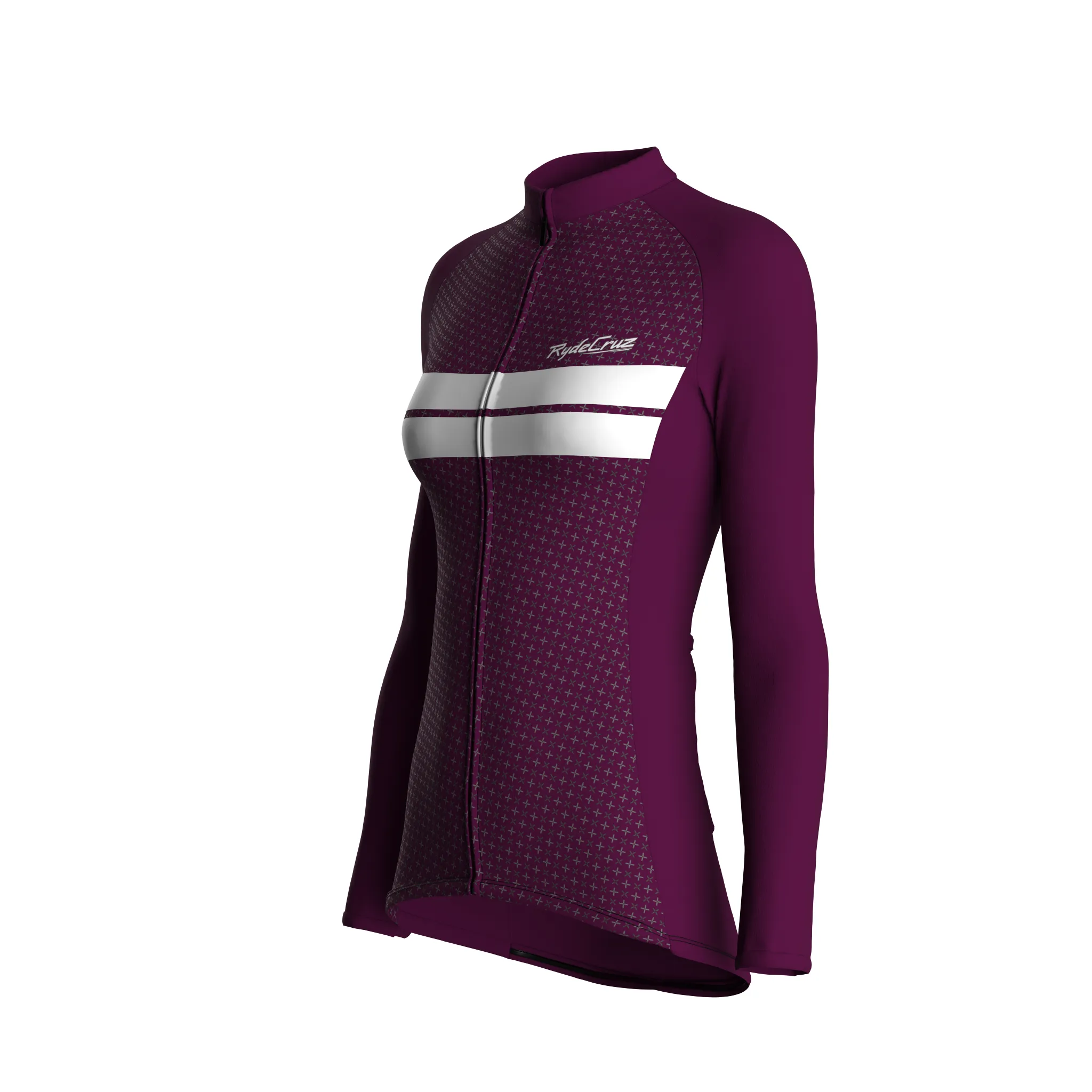Dual Stripe Dynamics | Aubergine Female Long Sleeves Jersey