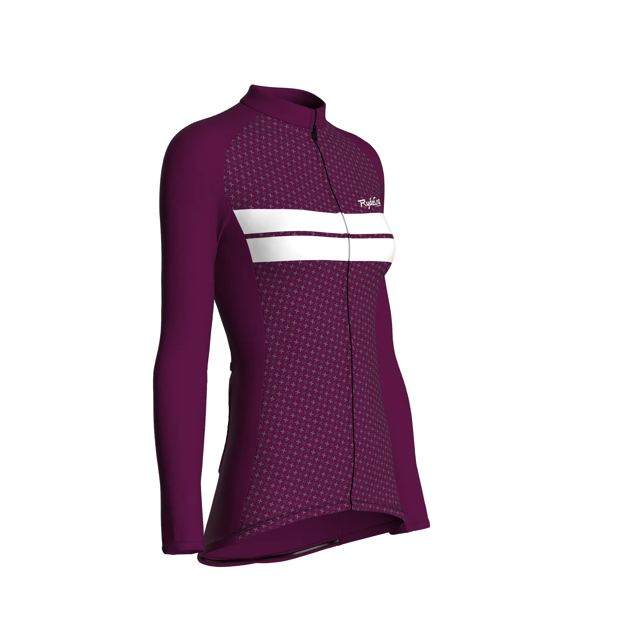 Dual Stripe Dynamics | Aubergine Female Long Sleeves Jersey