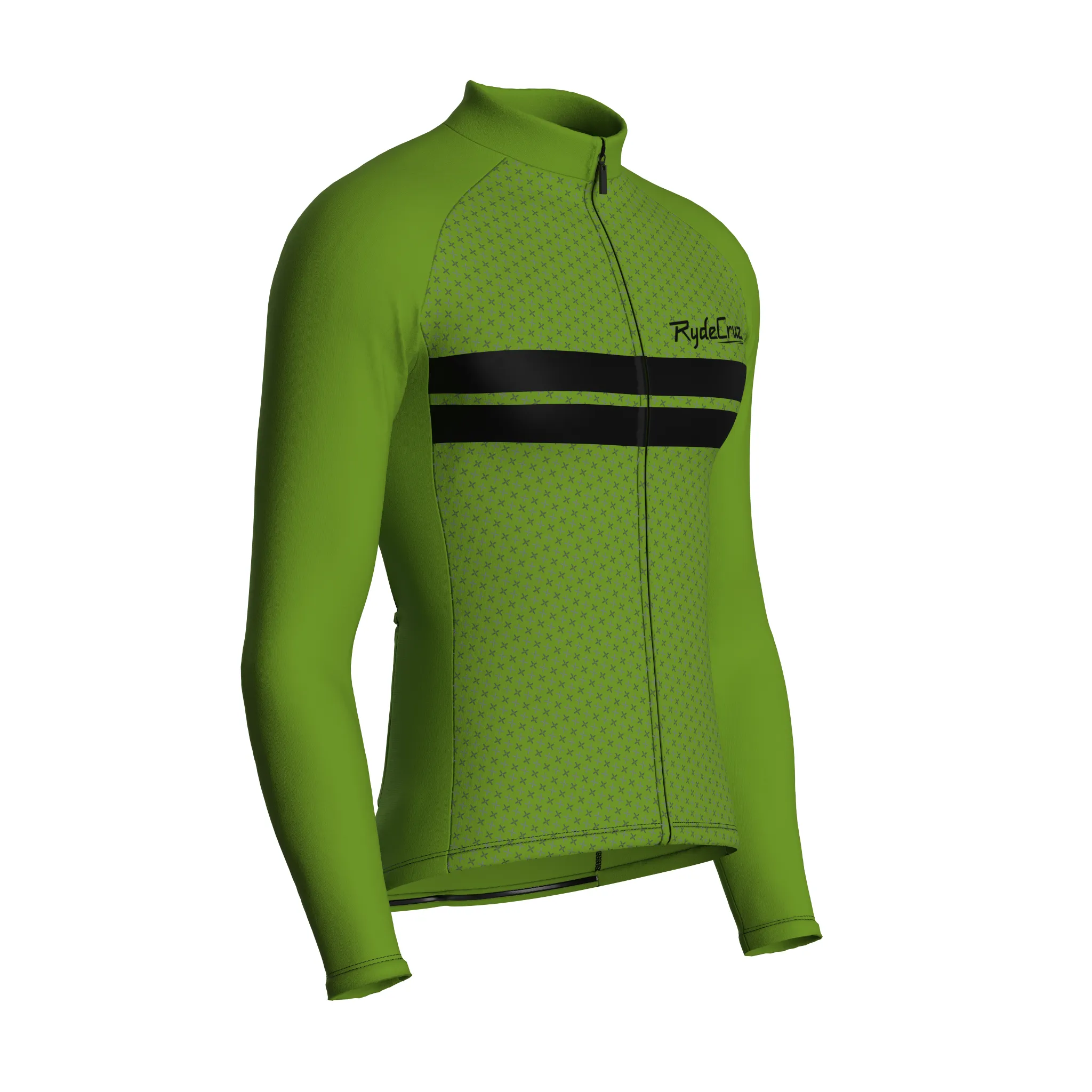 Dual Stripe Dynamics | Khaki Green Male Long Sleeves Jersey