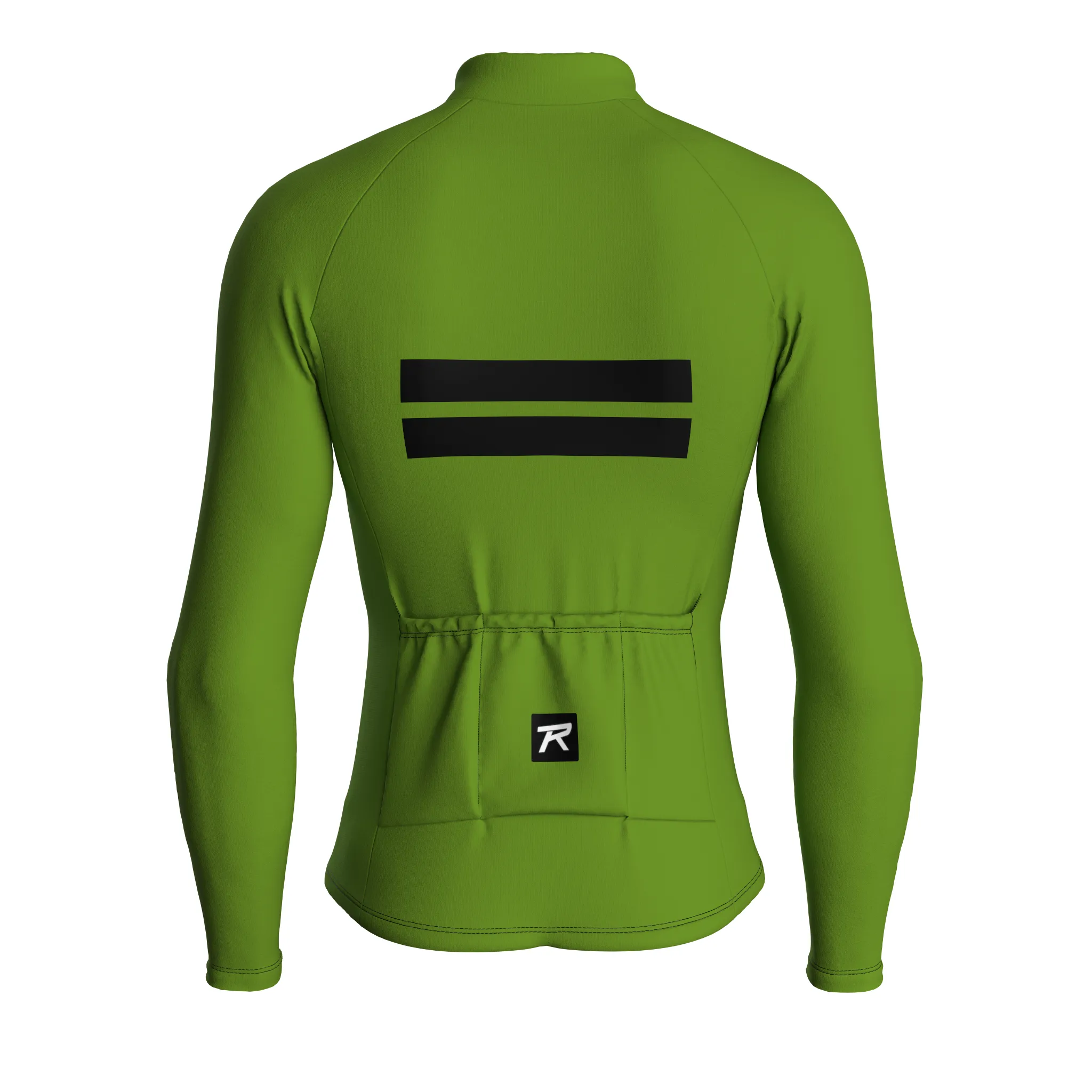 Dual Stripe Dynamics | Khaki Green Male Long Sleeves Jersey