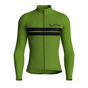 Dual Stripe Dynamics | Khaki Green Male Long Sleeves Jersey