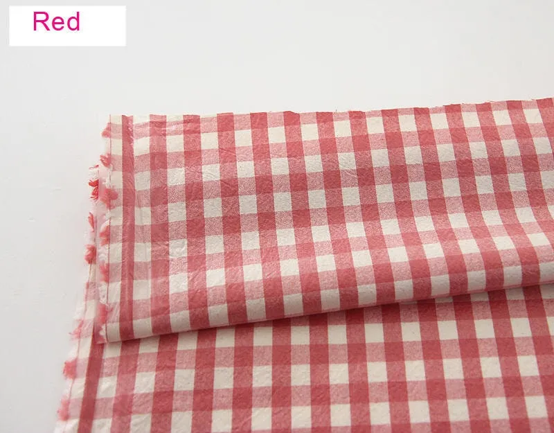 Eco-friendly Laminated Waterproof Fabric, Checker, 59 Inches Wide, 7 Colors, Non-glossy TPU Coating - By the Yard 41194-1