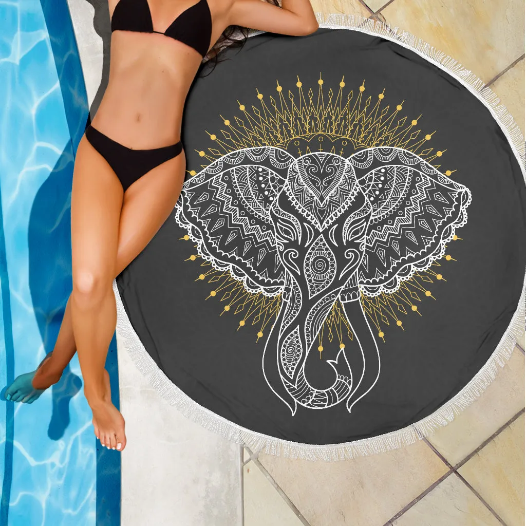 Elephant Abstract Beach Blanket