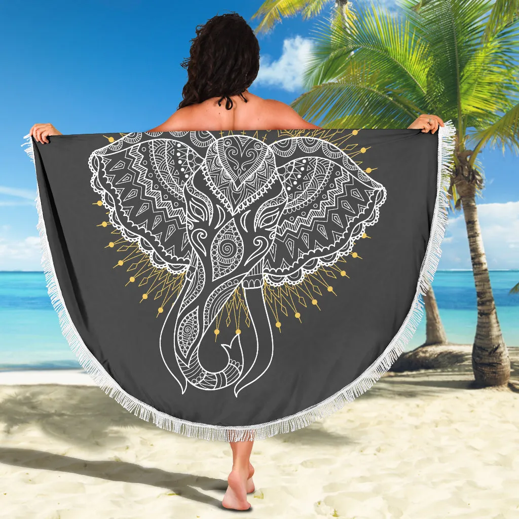 Elephant Abstract Beach Blanket