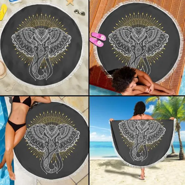 Elephant Abstract Beach Blanket