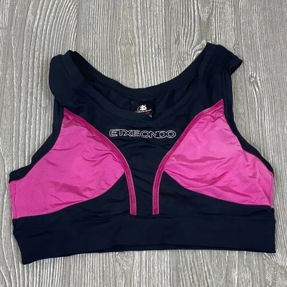 ETXEONDO Special Pink &amp; Black Cycling Sports Bra