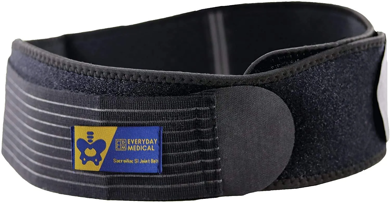 Everyday Medical SI Belt - Sacroiliac Joint Belt for Men and Women I Hip Support Brace - Support and Alleviate Si Joint, Pelvis, Sacral, Sacrum, Hip and Sciatica Pain and Discomfort - Small/Medium