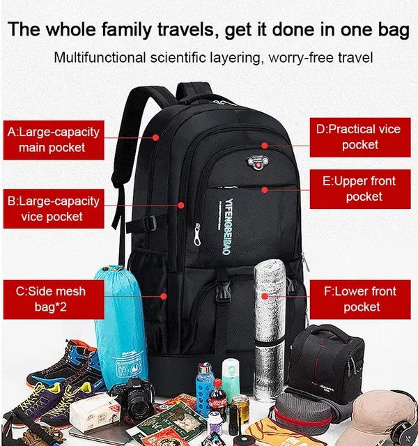 Expandable large - capacity oxford backpack