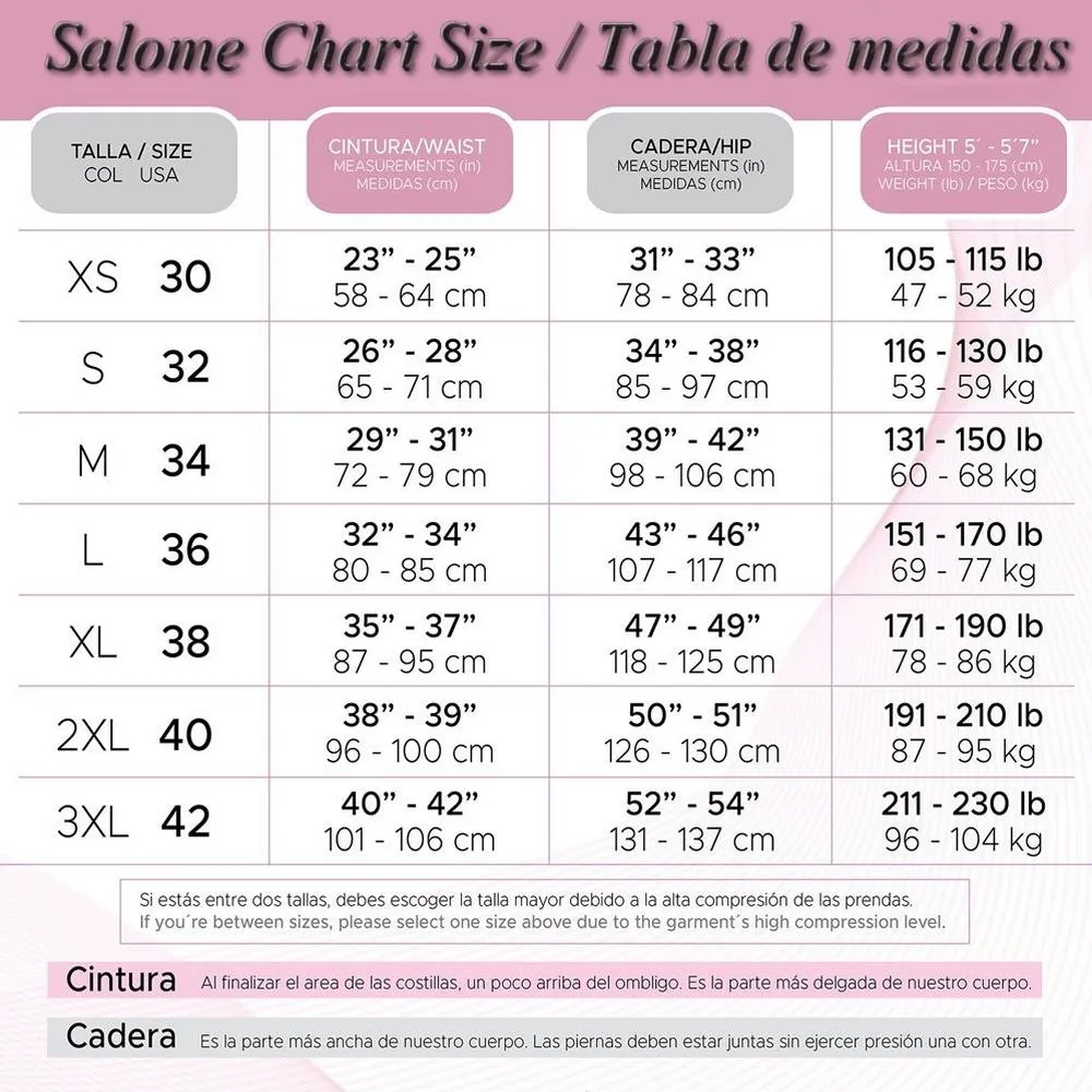 Faja Salome 0412 Strapless Body Shaper compression Panty-  High Compression Line