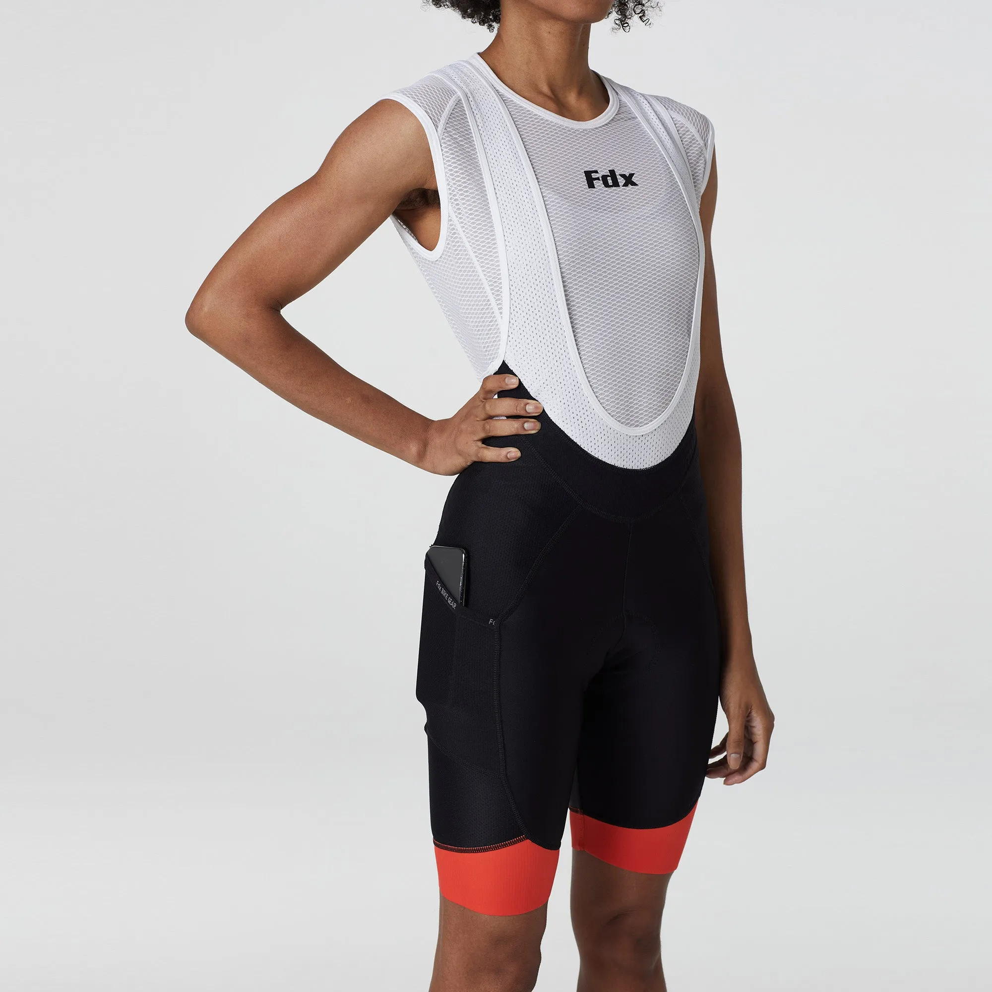 Fdx Essential Orange Women's & Girl's Summer Cycling Cargo Bib Shorts