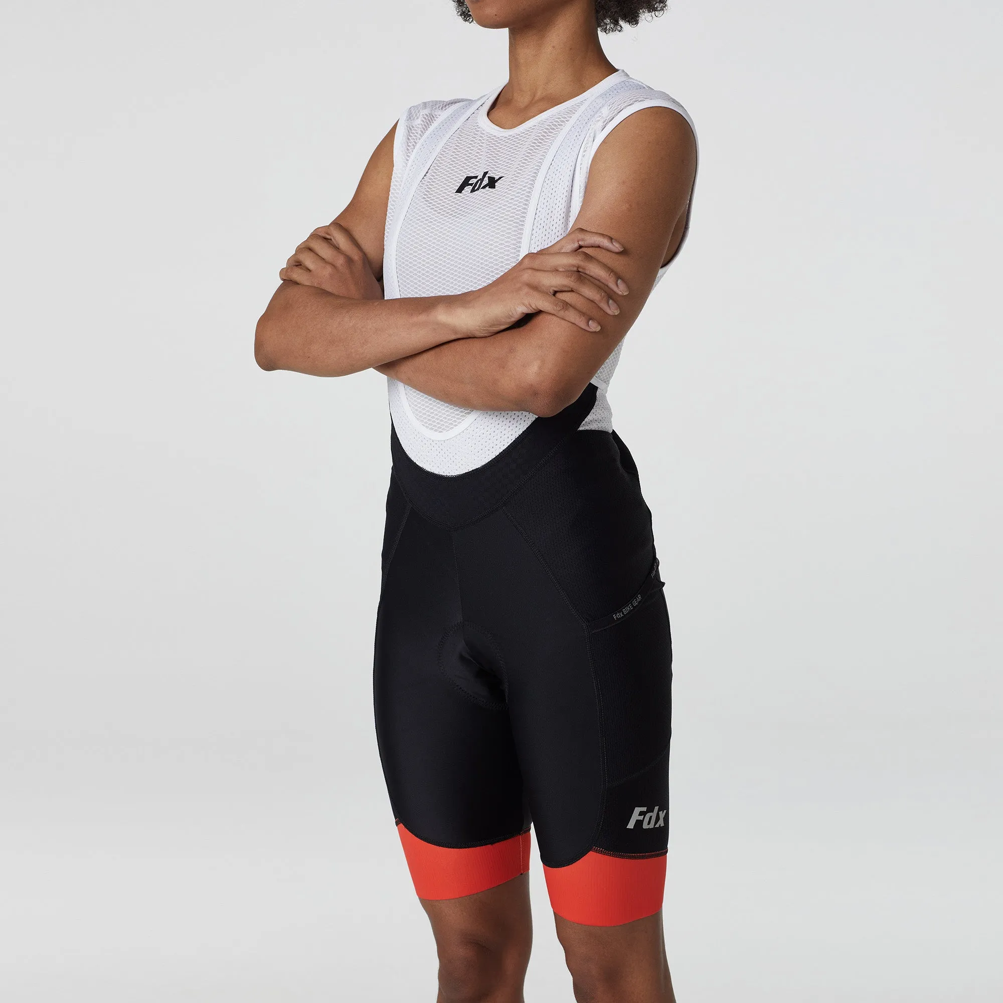 Fdx Essential Orange Women's & Girl's Summer Cycling Cargo Bib Shorts