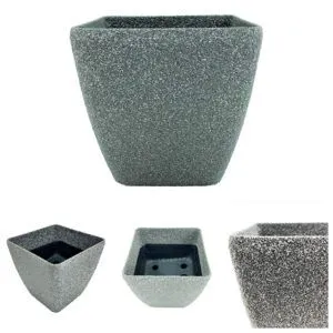Fiber Pot SL6002E Black Sandstone (21.5cmL x 21.5cmW x 20.5cmH)