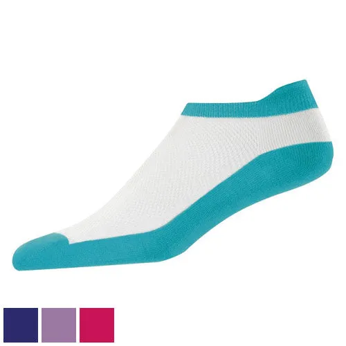 FootJoy Ladies ProDry Lightweight Roll Tab Golf Socks White/Gray (19211-C105)