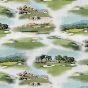 Fore! by Clothworks GOLFING TOILE/MIST GRAY