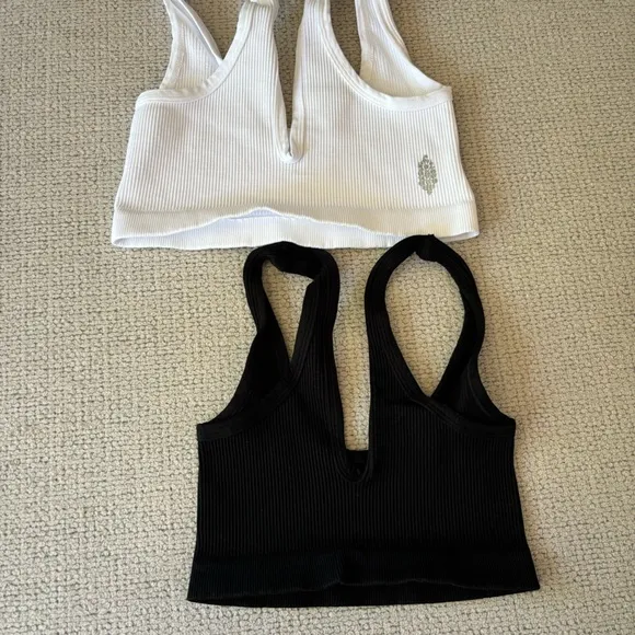 Free People Happiness Runs Scoop Neck Bra White M/L