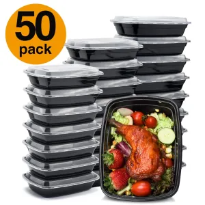 Glotoch Meal Prep Containers 32ounce Containers Single 1 Compartment with Lids Food Storage Containers Bento Box Microwave,Freezer,Dishwasher Safe Lunch Containers (50)