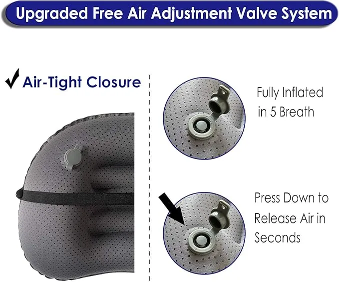 Gold Armour Inflatable Camping Pillow Backpacking Pillow Lightweight Travel Air Pillow Ultralight Ergonomic Pillow Portable for Airplanes with Neck & Lumbar Support (2 Pack) (Black & Orange)