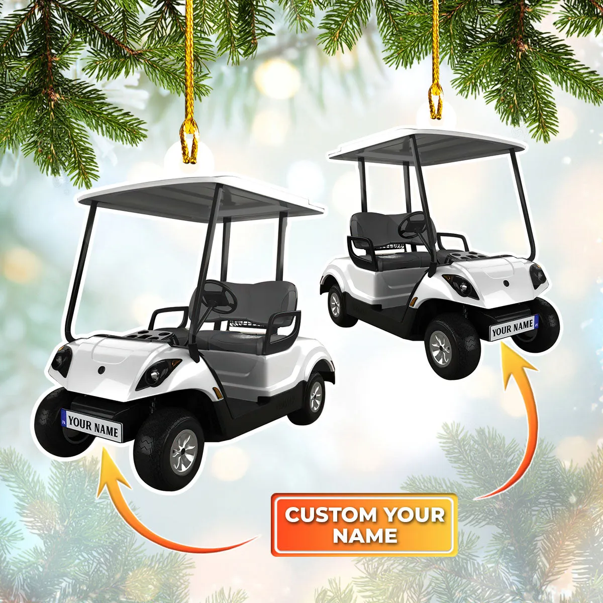 Golf Cart-3D Custom Shaped Ornaments - Loop -T2k-527