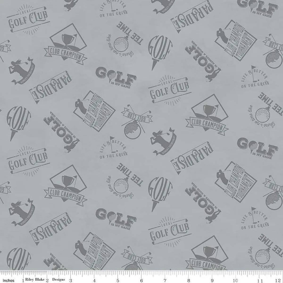 Golf Days by Riley Blake GOLF CLUB/GRAY