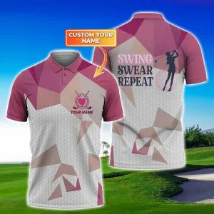Golf Girl - Personalized Name 3D Polo Shirt -TD96-1216