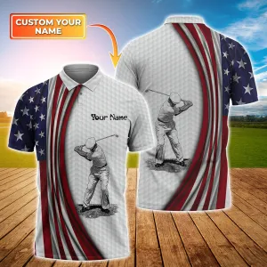 Golf, Golfer, Personalized Name 3D Polo Shirt 01, NBTT