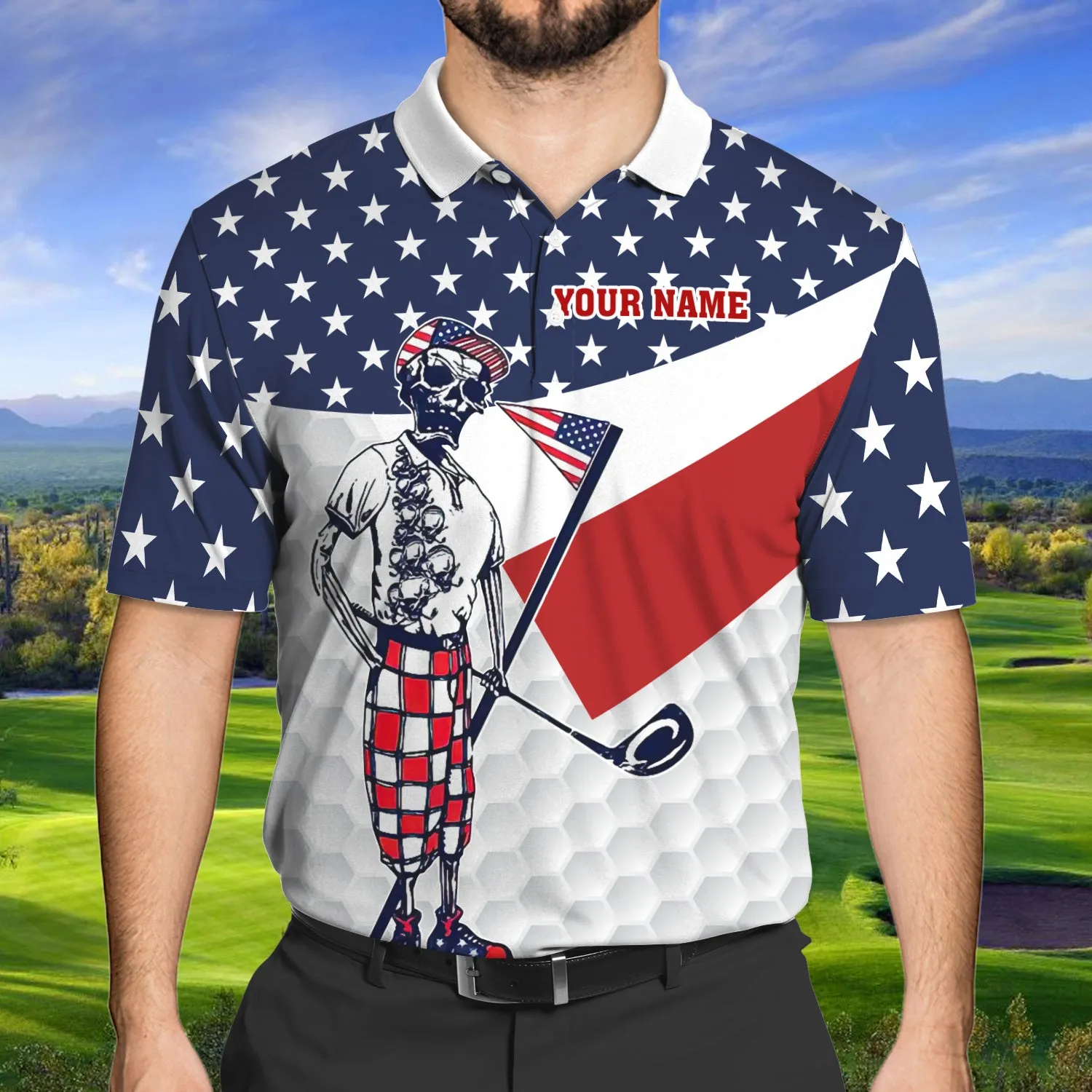 Golf Player 002 - Personalized Name 3D Polo Shirt - NBTT