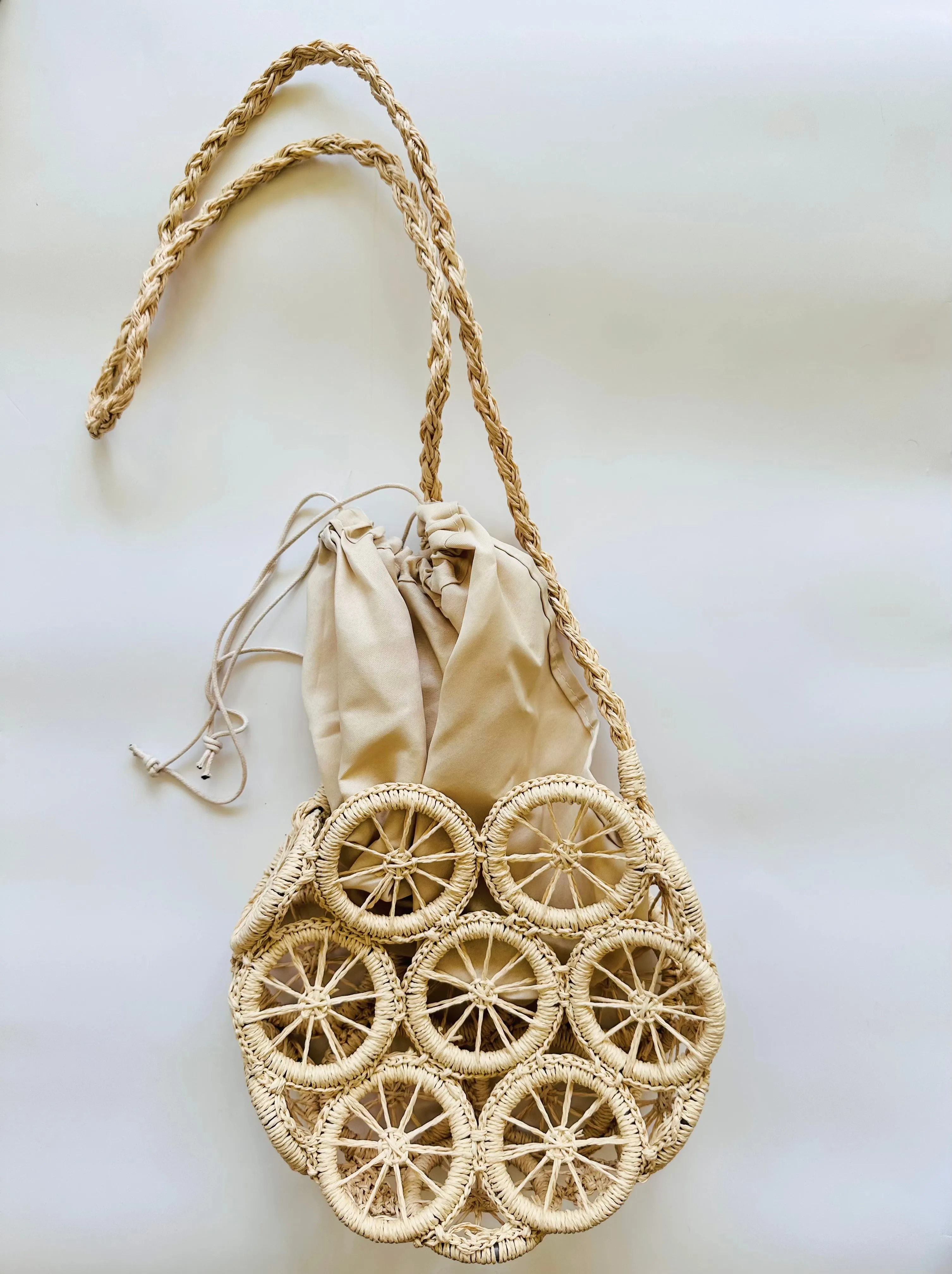 Grace Straw Bag In Beige