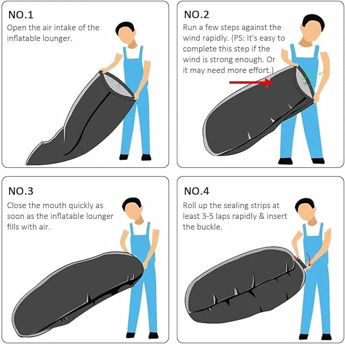 HaiChao Inflatable Lounger Sofa Air Chair Sofa Sleeping Bag Couch Air Sofa Bed for Lakes, Beaches, Garden, Camping (White-Strawberry)