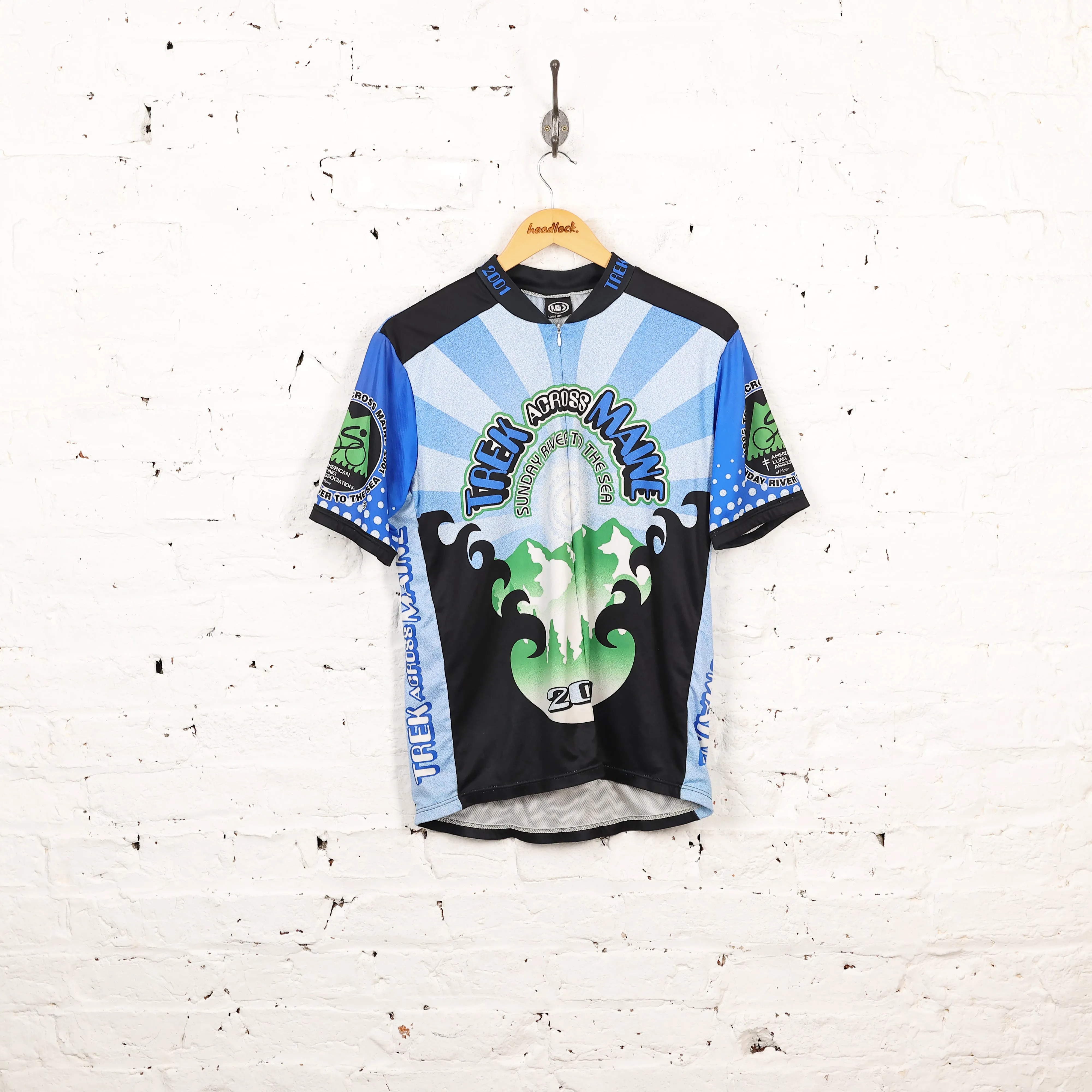 Headlock Vintage Cycling Top Jersey - Blue - L
