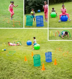 Hearthsong Hopstacle 23-Piece Hop Ball Obstacle Course Set