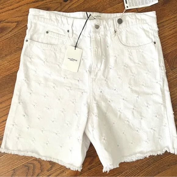 Isabel Marant Etoile white denim shorts