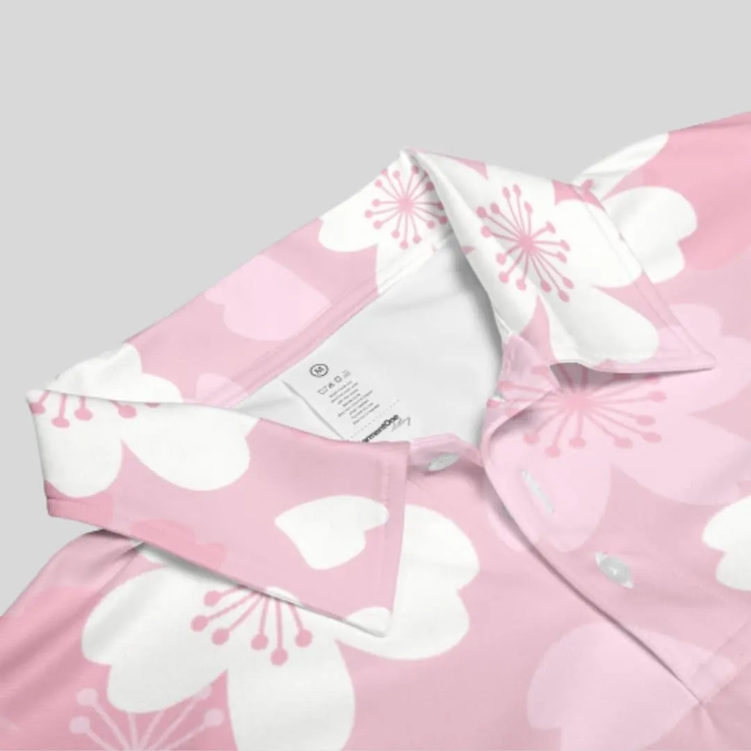 Japanese Cherry sleeveless golf polo shirt