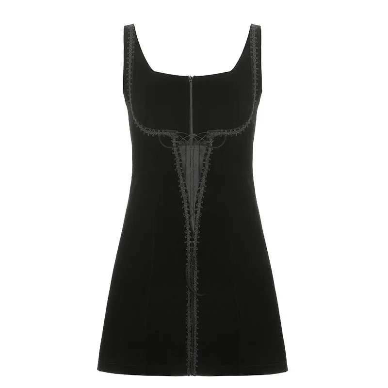 JazzHer Solid Color Vest Strap Slimming Chest Strap Dress