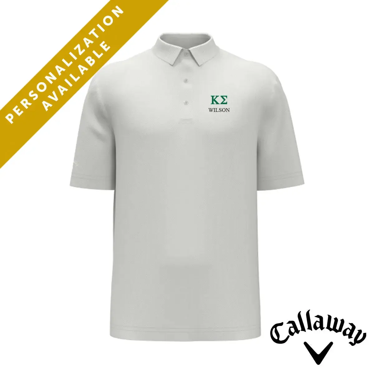 Kappa Sig White Callaway Greek Letter Golf Polo