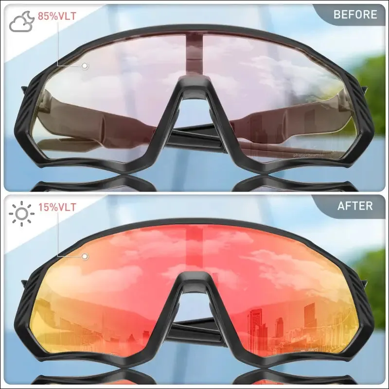 Kapvoe photochromic cycling glasses fishing sport sunglasses mtb bike glasses fietsbril goggles