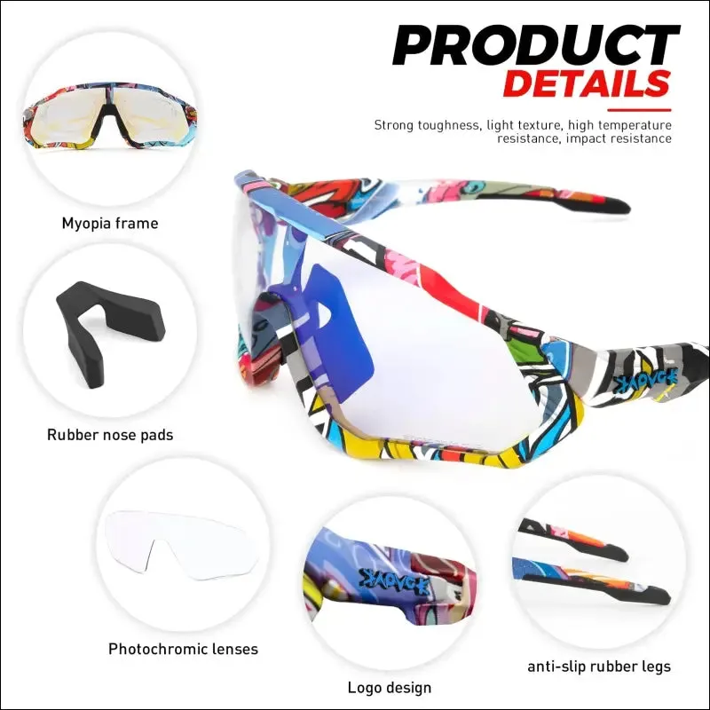 Kapvoe photochromic cycling glasses fishing sport sunglasses mtb bike glasses fietsbril goggles