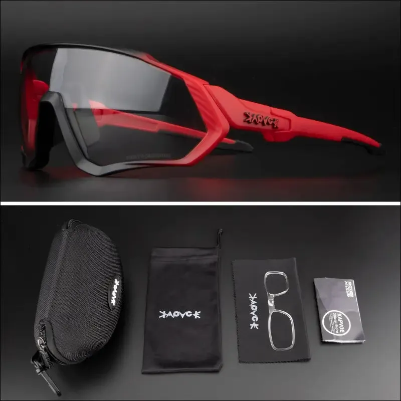 Kapvoe photochromic cycling glasses fishing sport sunglasses mtb bike glasses fietsbril goggles