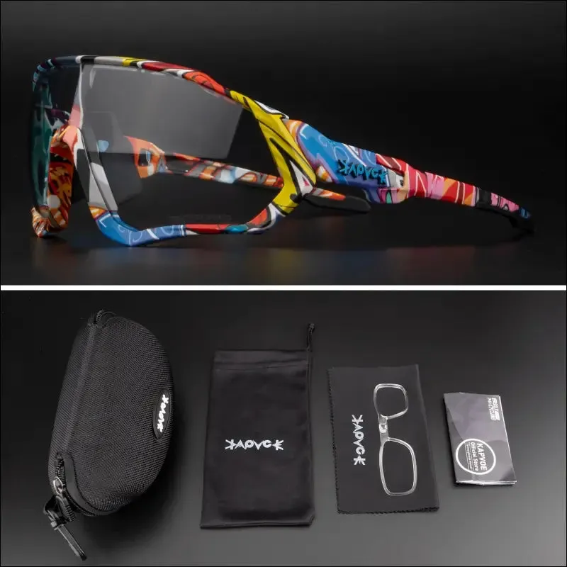 Kapvoe photochromic cycling glasses fishing sport sunglasses mtb bike glasses fietsbril goggles